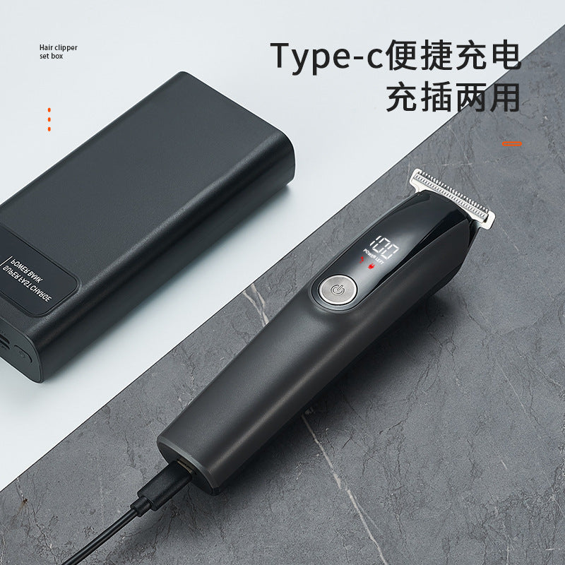 Oil head clipper cross-border hair salon carving professional electric hairdresser portable for home shaving digital display men electric clipper