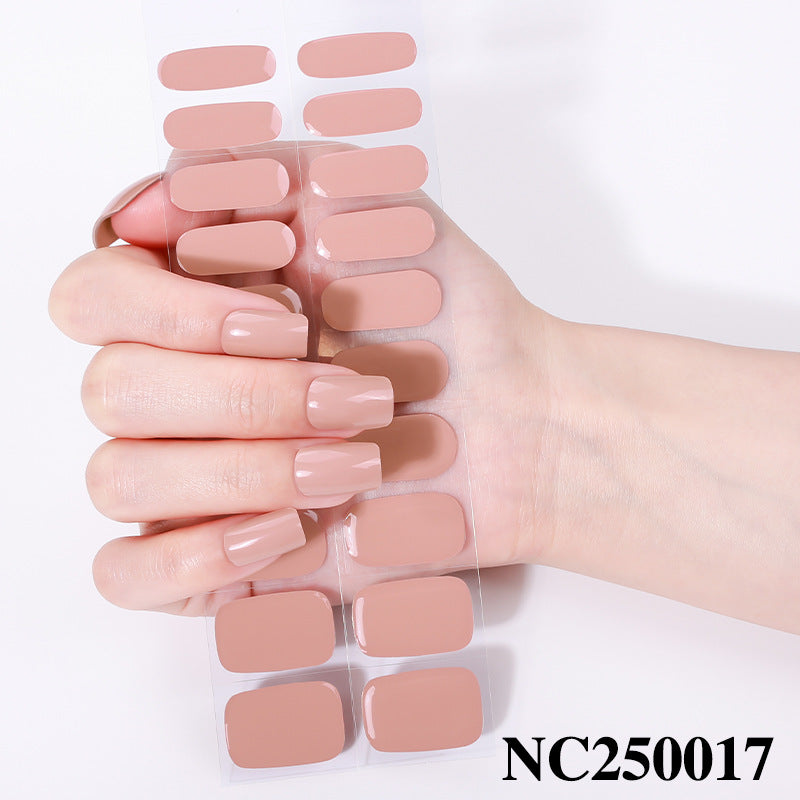 Zhengxiang custom gel nail stickers - waterproof, cross-border, european & american style, solid color nail art stickers, uv light curing, semi-cured nail stickers