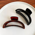 2024 premium matte black deep red-brown crescent claw clip - french chic, elegant, minimalist, extra-large hair clip