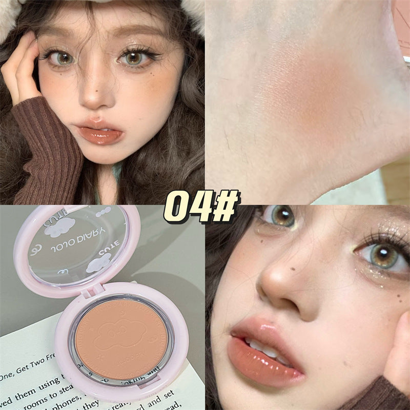 Jiujiu diary cloud soft mist blush low saturation expansion tender pink matte nature brightening contouring student rouge
