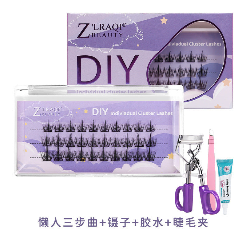Diy segmented false eyelashes - the lazy person's 3-step natural, lengthening, fine-base self-application eyelash kit with adhesive