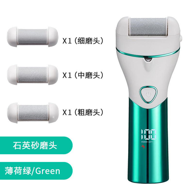 Electric foot file - fully washable, removes dead skin & calluses, pedicure gadget, wet & dry use, digital display, two-speed foot file