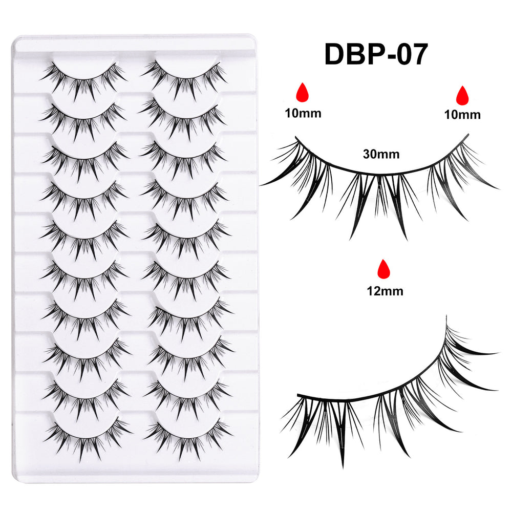 Premium *hard stem false eyelashes - 10 pairs - european & american style - black band - barbie doll/devil eye - dense volume - stage makeup lashes