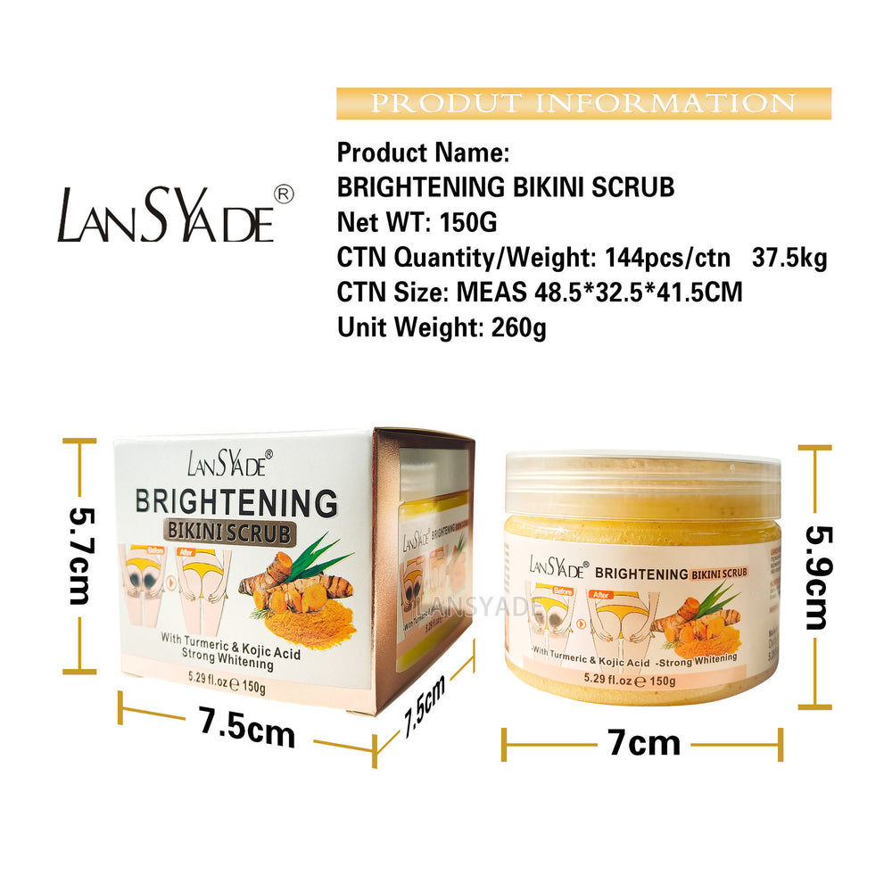 bikini scrub brightening and rejuvenating kojic turmeric scrub ice cream cleansing exfoliating body bath salts