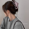 Large pumpkin claw clip for thick hair - creamy texture hair clip for women - elegant back of head hair claw - shark clip with letter detail