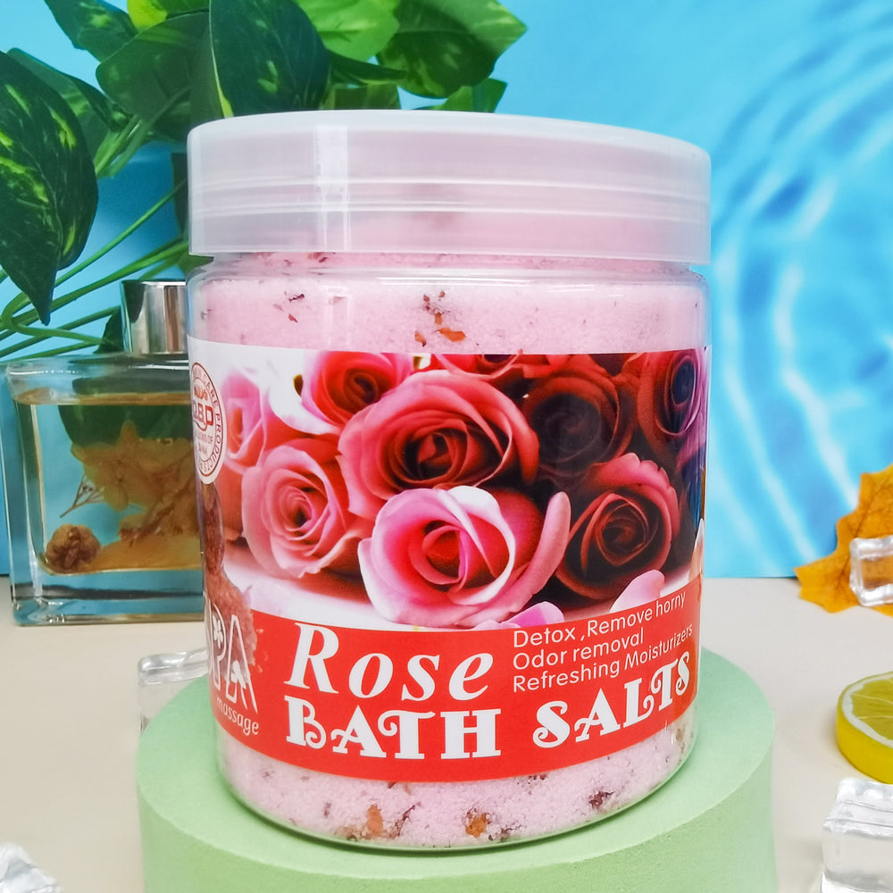 rose milk petal bath salt cleansing exfoliating mud scrub salt massage fragrant bath foot bath salt 350g