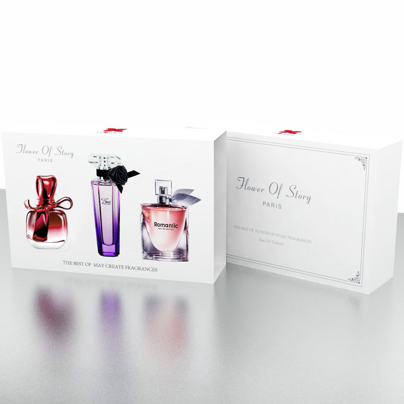 Flower story perfume set for women, 3-piece set, 3*25ml, fresh and elegant fragrance, tiktok hot seller, wholesale perfume