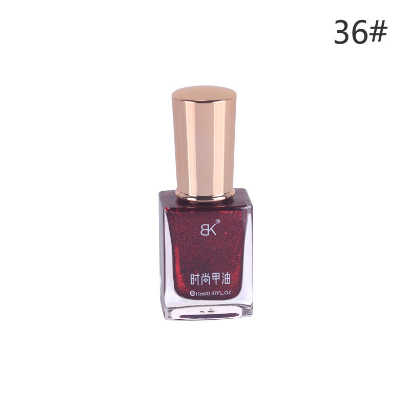 Bk summer new arrival: 36-color trendy oil-based nail polish - peel-off, no-bake, long-lasting, smudge-proof, brightening manicure