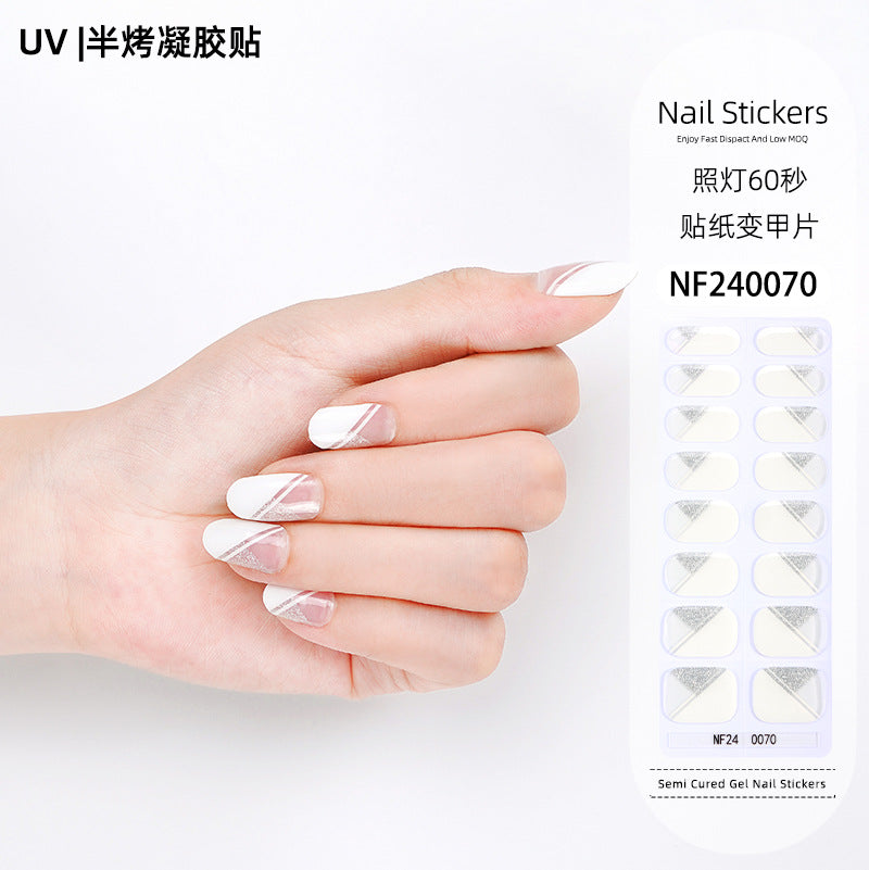 Zhengxiang custom gel nail art stickers - cat eye, glitter, 3d foil, french, uv light therapy, semi-cured nail stickers wholesale