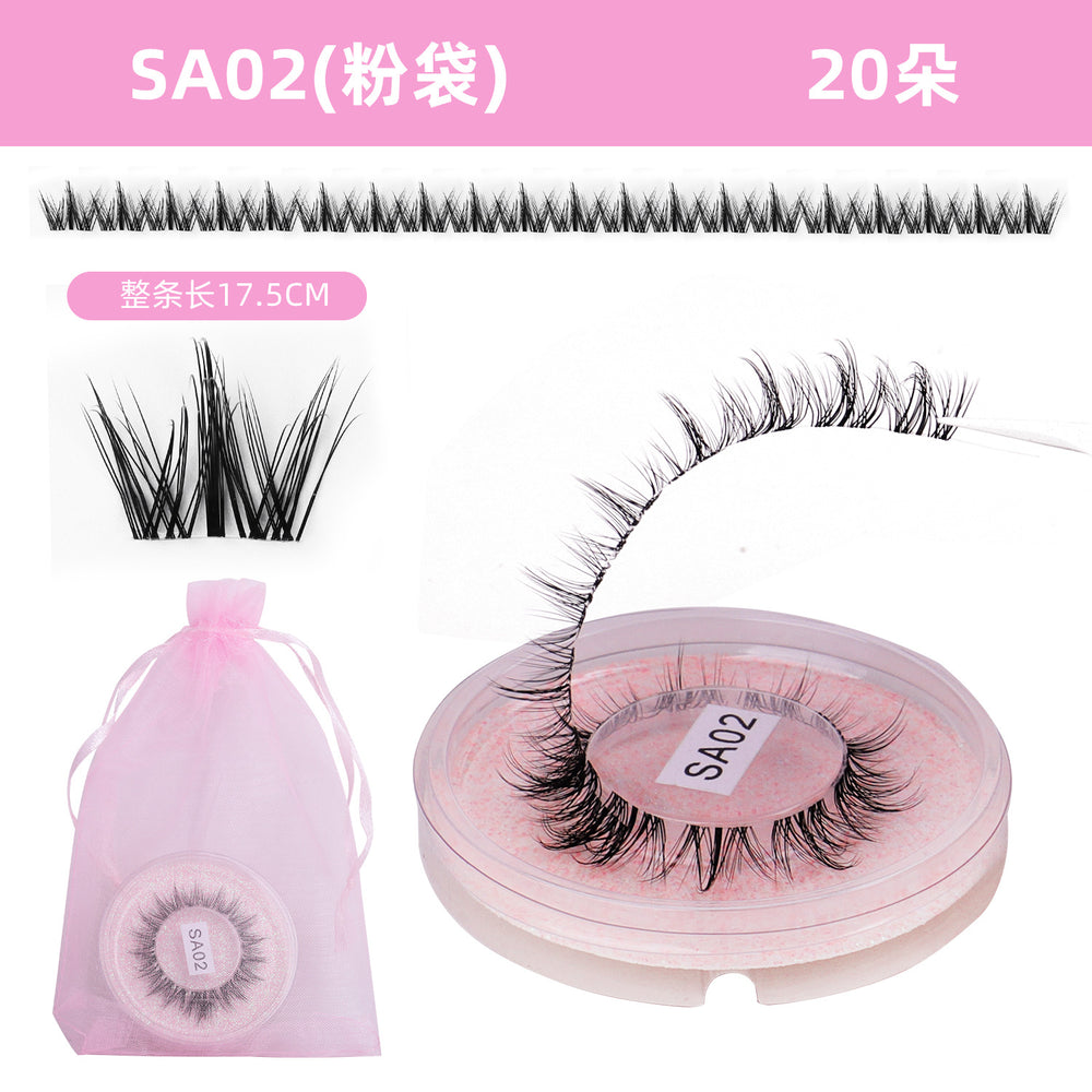 hot-selling full strip pair, mixed natural thick and curly false eyelashes, european and american versatile eyelash glue style