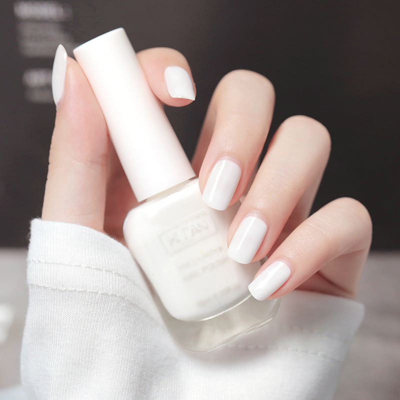 New white peelable water-based nail polish odor free, no baking, quick-drying, transparent top coat, student peelable nail polish
