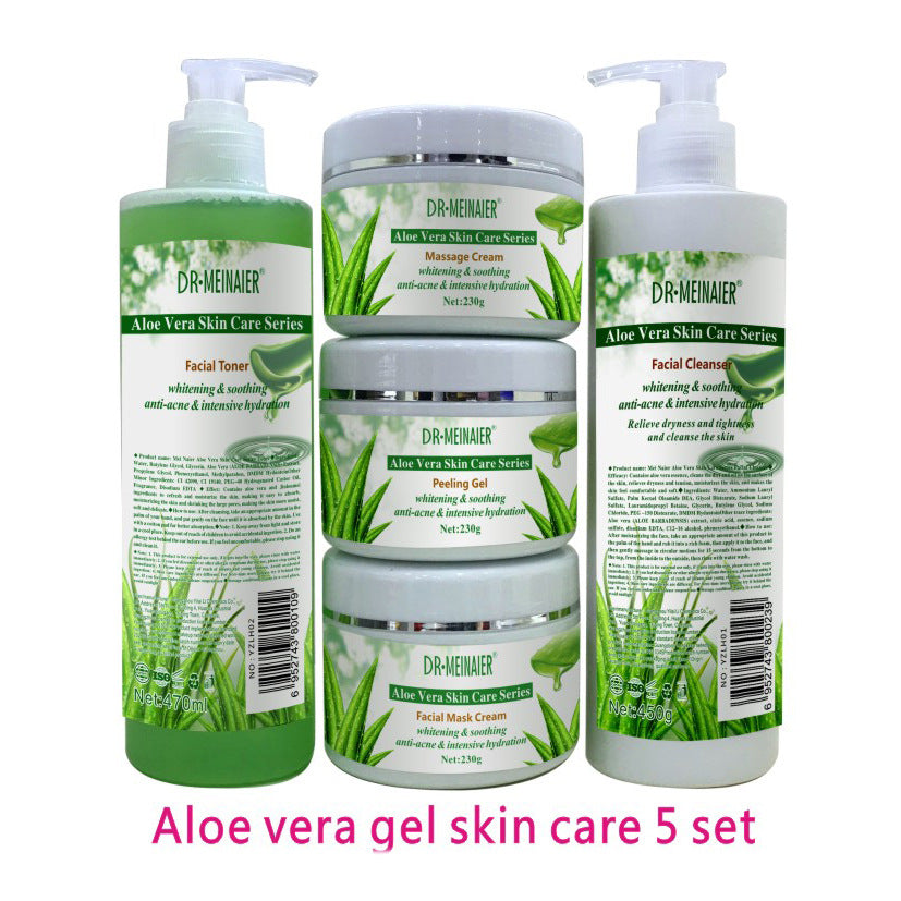 facial set full english water cream original liquid cleansing turmeric skin care 5 piece set rose aloe vera moisturizing and brightening skin