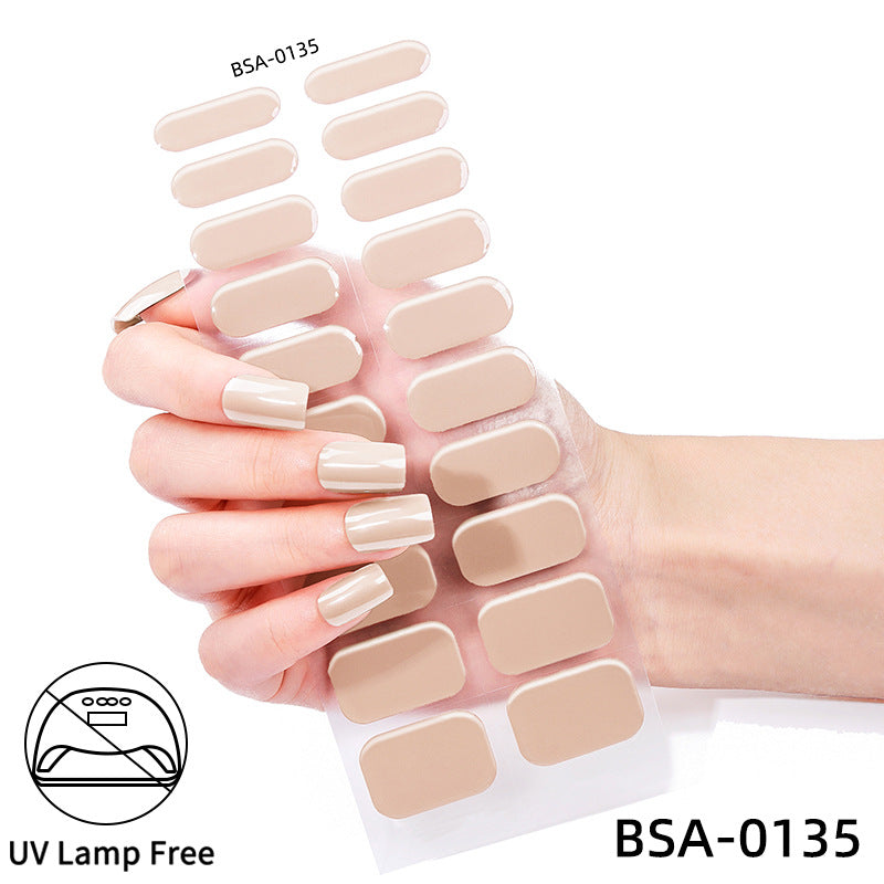 no-bake gel manicure stickers waterprooffashionpure color nail stickers no cure gel nail wraps