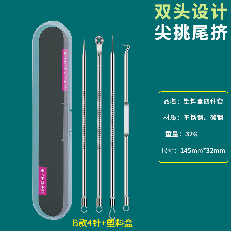 Blackhead remover kit with acne needle, tweezers, and extractor - professional grade pimple popper for home use