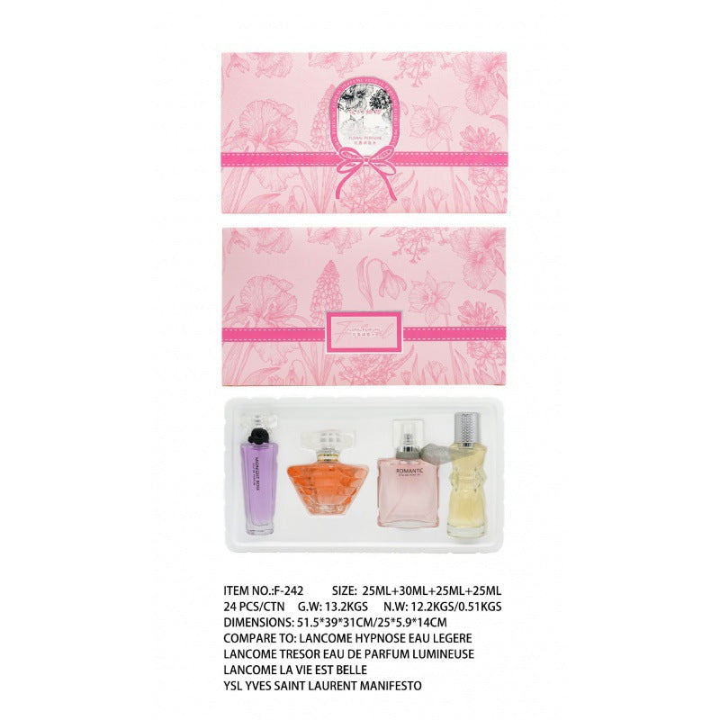 Trendy new perfume set for women - four-piece fragrance collection, light & long-lasting scent, live stream from vietnam & southeast asia