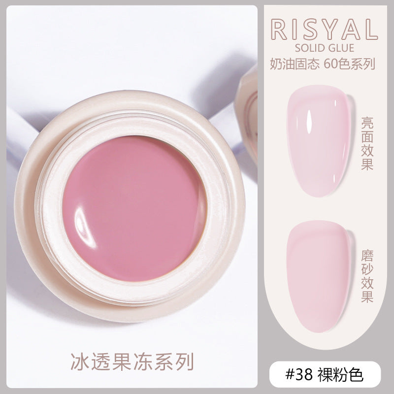 Risyal icy solid gel polish 5ml - smooth cream gel nail polish, japanese style nail polish for nail salons