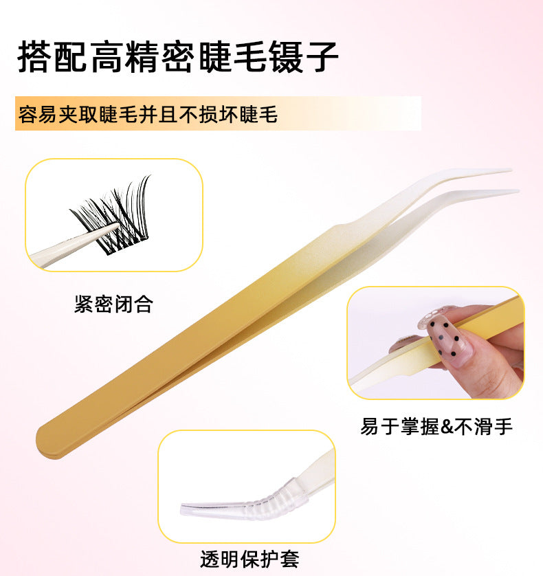 Glue-free false eyelashes fashion cross-border segmented formaldehyde-free diy curling and thickening suitcluster lashes