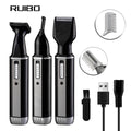 Four-in-one nose hair trimmer rechargeable shaver razor for men - electric body hair remover