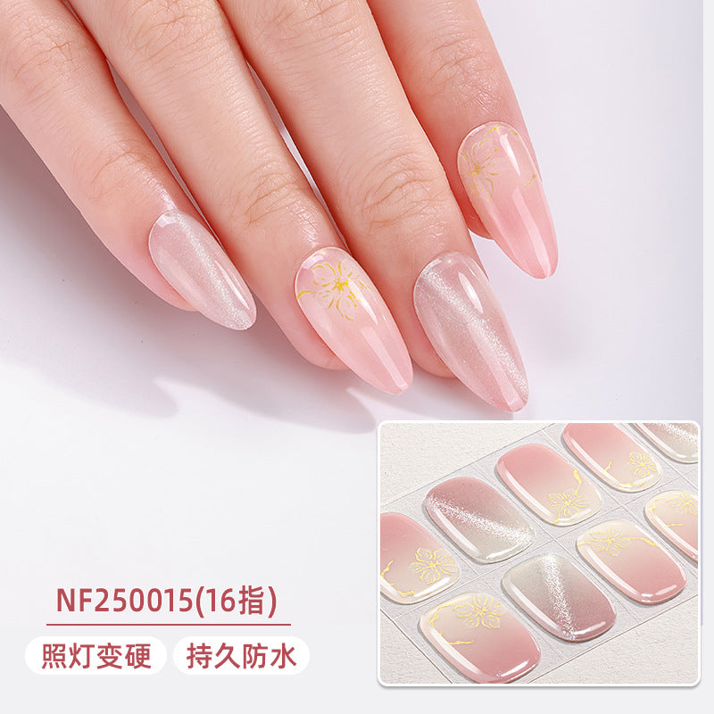 Zhengxiang custom gel nail stickers - european & american leopard print, chasing light cat eye, sparkling uv light, semi-cured nail art stickers, waterproof
