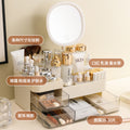 Desktop makeup vanity with led light, makeup mirror, dressing table, cosmetic organizer, princess mirror, beauty mirror