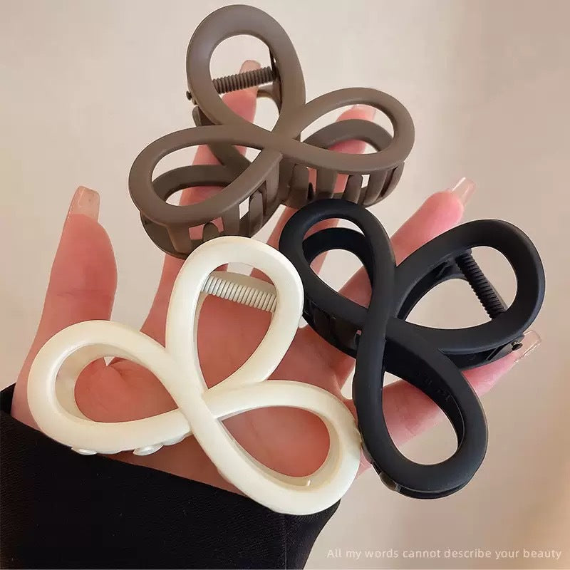 Cross ring-shaped medium hairpin 2025 new brown coffee color back of head hair clip popular hair accessories for women
