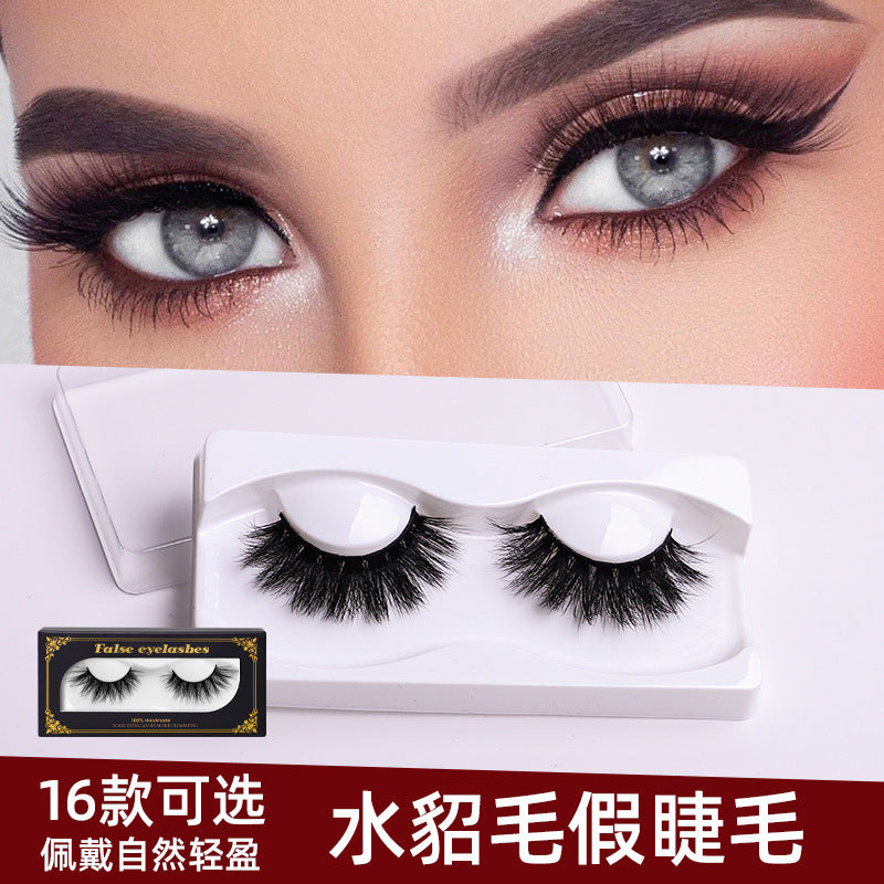 European and american false eyelashes 3dstereo hangable long and thick mink hair eyelashes one piece wholesale soft hair eye tail