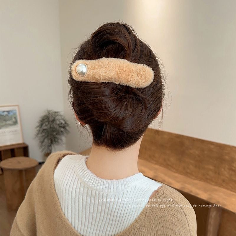 Stuffedfall and winter gripper female hair volume hair clip one-word clip classy hair fixed hair clip back of head duckbill clip