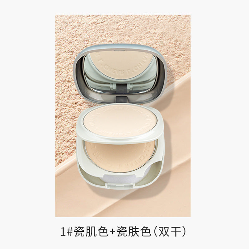 Makeup lei qi heng yan soft double layer powder set long-lasting oil control waterproof dry and wet dual-use non-removing makeup honey powder cake