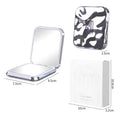 Portable led makeup mirror - foldable, electroplated, with light, mini handheld double-sided mirror for home use