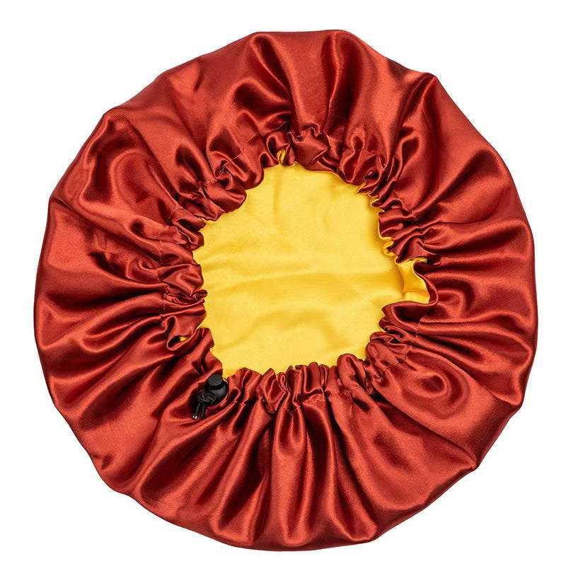 Wig packaging double layer wig shower cap silk cap satin hair cap anti-hair loss headgear lace nightcap