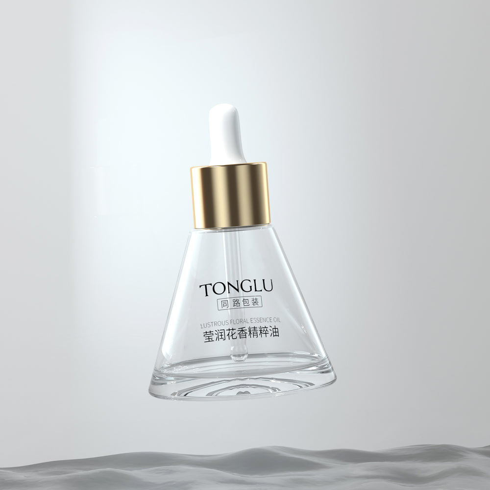 Ready-to-ship 40ml triangular conical essential oil bottles - perfect for skincare, serums, and cosmetics. includes dropper