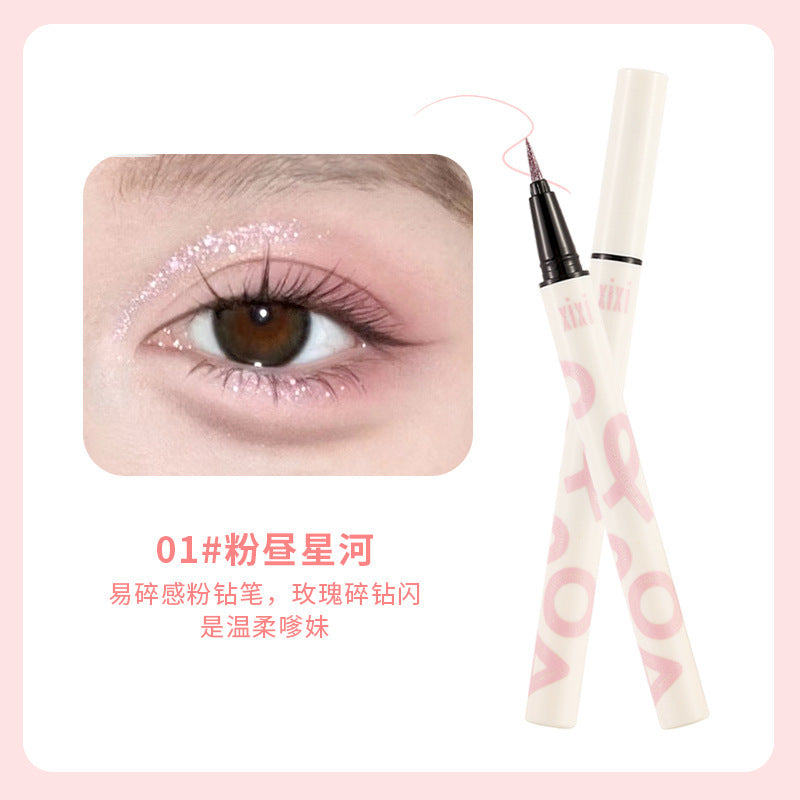 Makeup xixi metal diamond pearlescent eyeliner long-lasting waterproof not easy to smudge down to lying silkworm pen eyeliner pen