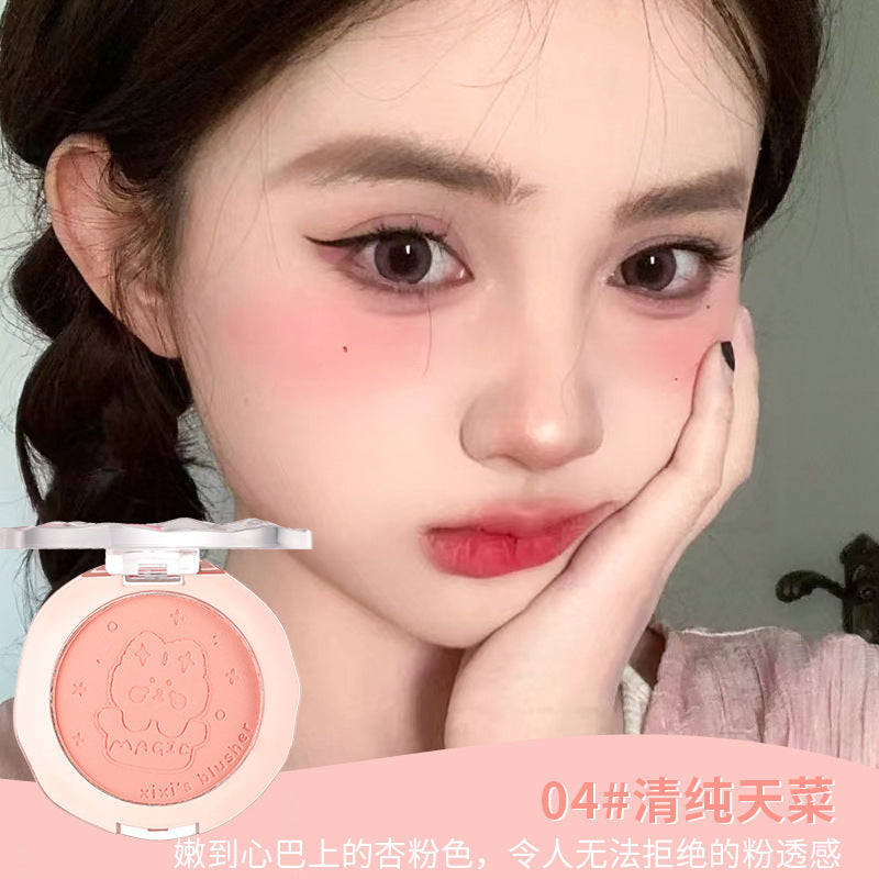 Xixi doll zai zai atmosphere blush single color shrink color expansion color peach matte enhance complexion contour rouge