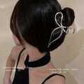 Bow tie elegant back of head women's clip large metal hair clip shark clip hair volume popular korean headwear