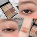 Kakashow clear shimmer quad eyeshadow palette - pearlescent, matte, smoky, everyday earth tones for women