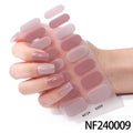 Gel manicure stickers 16 stickers semi-cured phototherapy stickers full stickers semi-baked nail stickers ready-made 5d jewelry ice transparent finished product