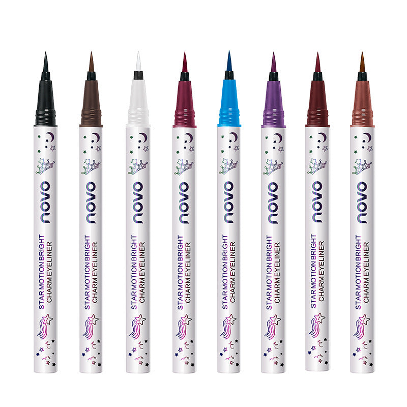 Novo colorful eyeliner for beginners: ultra-fine, soft bristles, waterproof, sweat-proof, long-lasting, smudge-proof liquid eyeliner