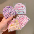 Sanrio cartoon cat my melody rhinestone nail art stickers 3d self-adhesive nail decals decorative nail pieces for little girls