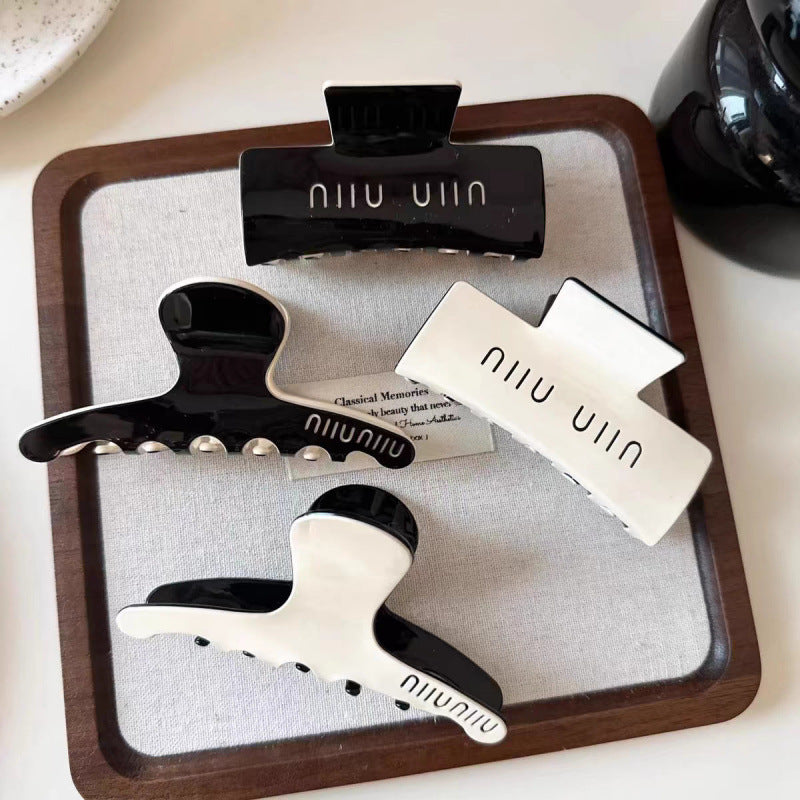 Lazy style ~ french acetic acid gripper work clothing korean high-end double-sided hairpin back of the head hairpin shark clip for women