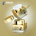 Factory custom gold ripple mask bottle 50g square gilt cream jar dispensing bottle - direct from the manufacturer