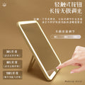Led makeup mirror with light, portable folding plastic vanity mirror for dorm room, desktop tabletop home storage, household mirror