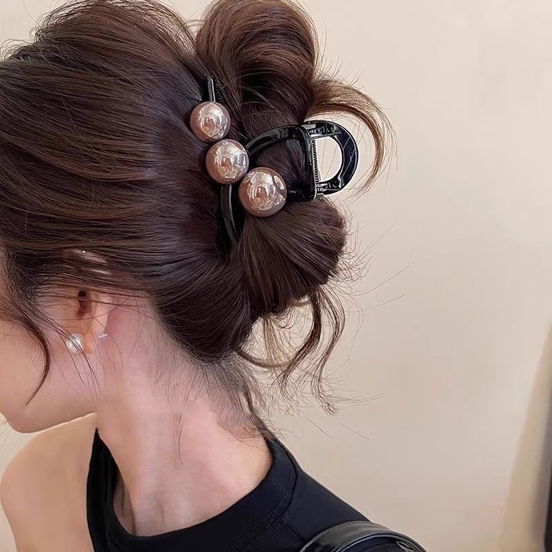 Korean minimalist denim bow claw clip for women, 2025 new style, back of head updo, high-end hair clip, shark clip hair accessory