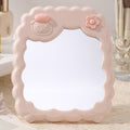 Cosmetic mirror plastic folding hd student dormitory storage glass for home home cute flower casual mirror