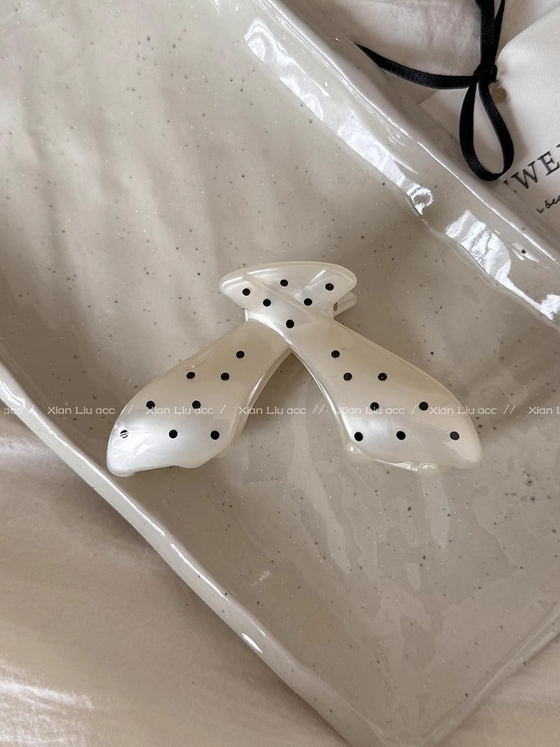 Summernew arrival black and white polka dot gripper for women's back of head fashioncasual hair clip shark clip hairpin classy hair clip