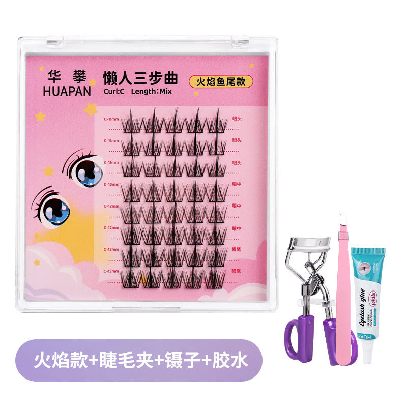 Diy segmented false eyelashes - the lazy person's 3-step natural, lengthening, fine-base self-application eyelash kit with adhesive