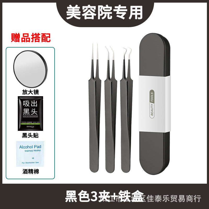 Blackhead remover kit - pimple popper, blackhead extractor, acne needle, tweezers, zit squeezer, and cleansing tools for home or salon use