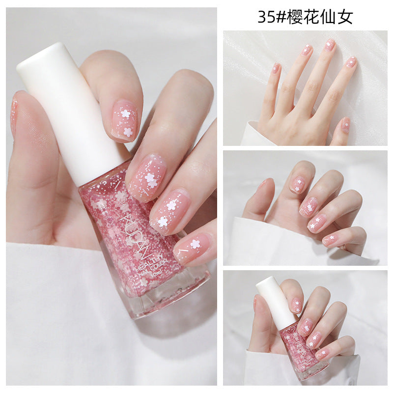 New nail polish: peel-off, no-bake, water-based, odorless, glossy, clear nail polish - spring/summer collection