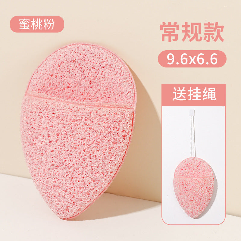 Xixi glove-type facial cleansing puff - expands when wet, gentle on skin, makeup remover sponge with hanging loop