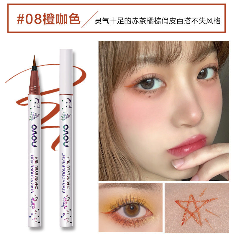 Novo colorful eyeliner for beginners: ultra-fine, soft bristles, waterproof, sweat-proof, long-lasting, smudge-proof liquid eyeliner