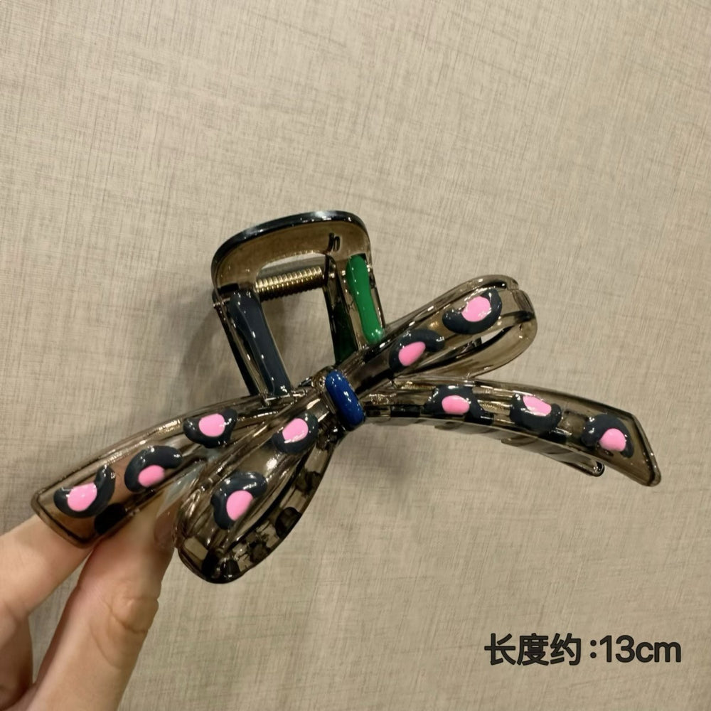 Frenchclassy polka dot golden gripper for women's back of head hair shark clip large elegance hairpin hairpin headwear